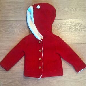 3/$30 Carter's Red Hooded Knit Super Cozy Jacket - 24 Months
